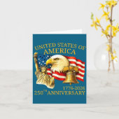 Eagle And Flag 250th Birthday America Since 1776 Kaart (Gele Bloem)