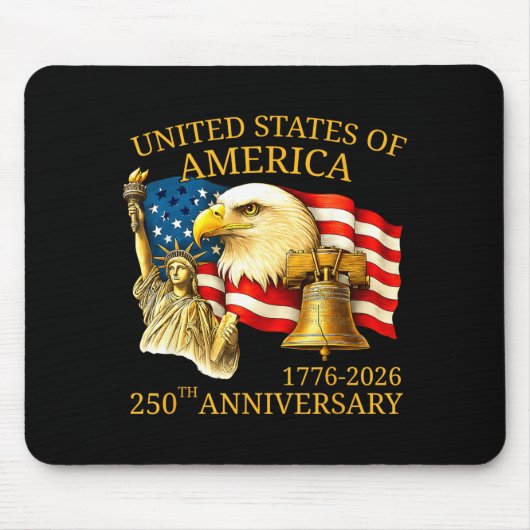 Eagle And Flag 250th Birthday America Since 1776  Muismat (Voorkant)