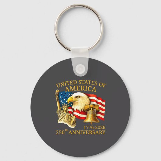 Eagle And Flag 250th Birthday America Since 1776  Sleutelhanger (Voorkant)