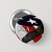 Eagle and Flag USA Ronde Button 5,7 Cm (Voorkant /achterkant)