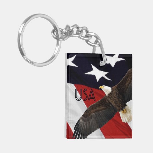 Eagle and Flag USA Sleutelhanger (Voorkant Links)