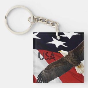 Eagle and Flag USA Sleutelhanger