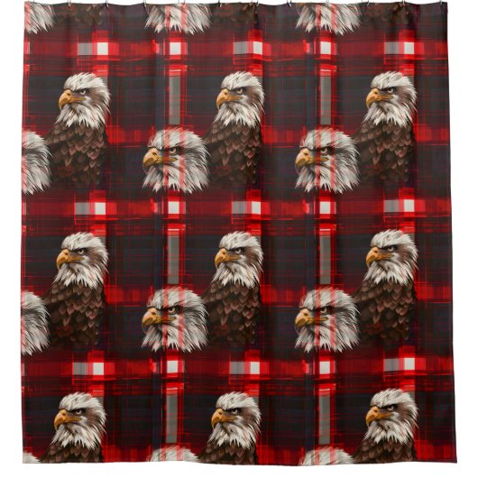 Eagle and Stars Curtain Celebrate USA in Style Douchegordijn (Voorkant)