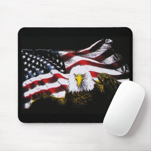 Eagle and USA Flag - zwart Muismat (Met muis)