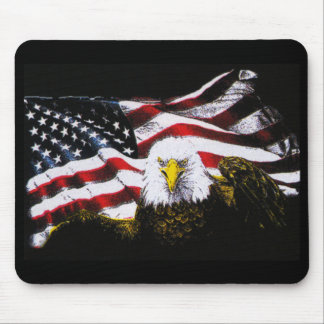 Eagle and USA Flag - zwart Muismat