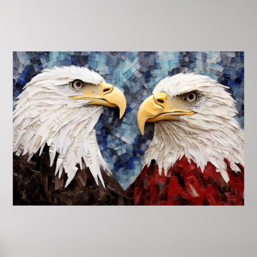 Eagle Animal Bird Art Decor Verf Mozaïek Poster (Voorkant)
