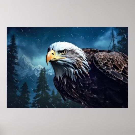 Eagle Animal Bird Majestic Wilderness Poster (Voorkant)