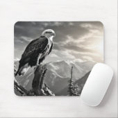 Eagle Animal Bird Wild Natuur Ink Schets Stijl Muismat (Met muis)