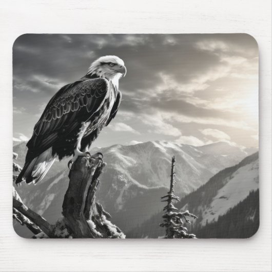 Eagle Animal Bird Wild Natuur Ink Schets Stijl Muismat (Voorkant)