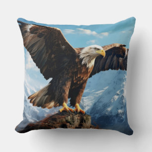 Eagle Animal Bird Wildlife Wilderness Kleurrijke k Kussen