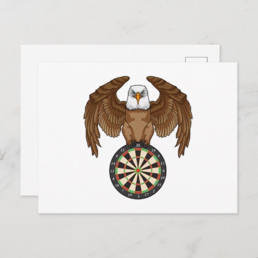 Eagle at Darts with Dartboard Briefkaart (Voorkant / Achterkant)