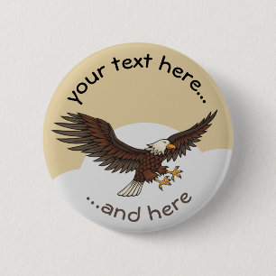 Eagle Attacking Ronde Button 5,7 Cm