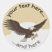 Eagle Attacking Ronde Sticker (Voorkant)