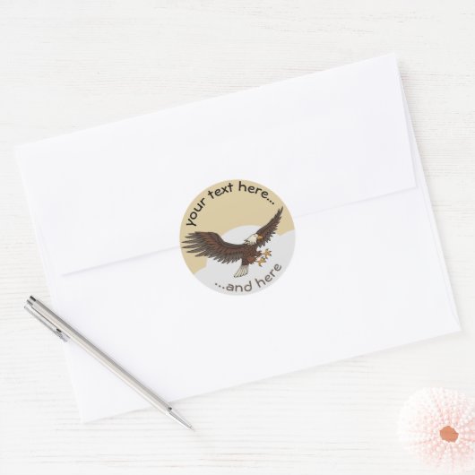 Eagle Attacking Ronde Sticker (Envelop)