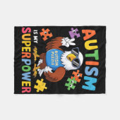 Eagle Autisme is mijn Superpower Accepteer Onderst Fleece Deken (Voorkant (Horizontaal))