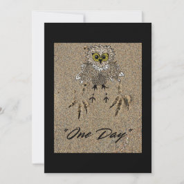 Eagle Baby en voetafdrukken in het zand "One Day" Feestdagenkaart