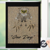 Eagle Baby en voetafdrukken in het zand "One Day" Raamsticker (Huis)