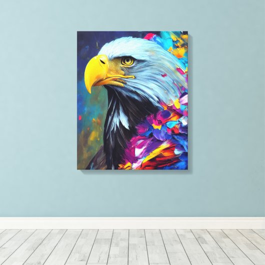 Eagle Bald Eagle Animal Discovery Adventure Natuur Canvas Afdruk (Insitu (Houten vloer))