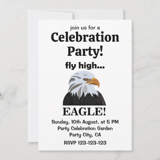 Eagle Bald Eagle Fly High Eagle Celebration Party Kaart (Voorkant)
