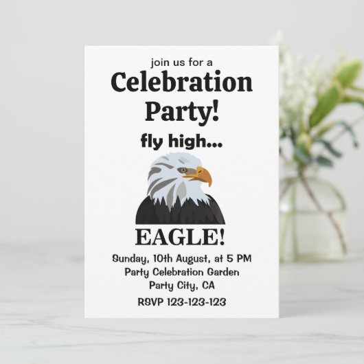 Eagle Bald Eagle Fly High Eagle Celebration Party Kaart (Staand voorkant)