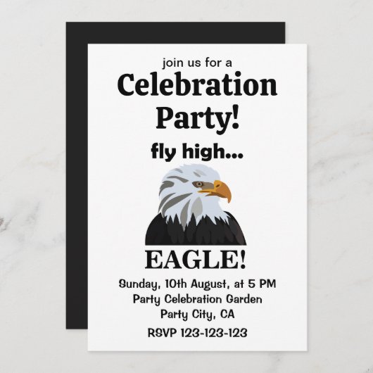Eagle Bald Eagle Fly High Eagle Celebration Party Kaart (Voorkant / Achterkant)