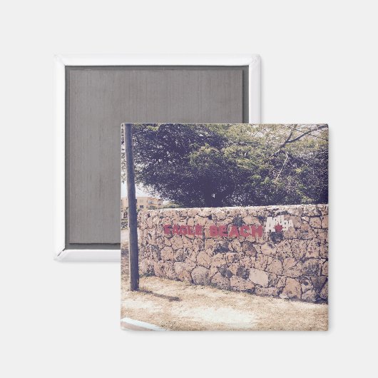 Eagle Beach - 2 inch Square Magnet (Voorkant / Achterkant)