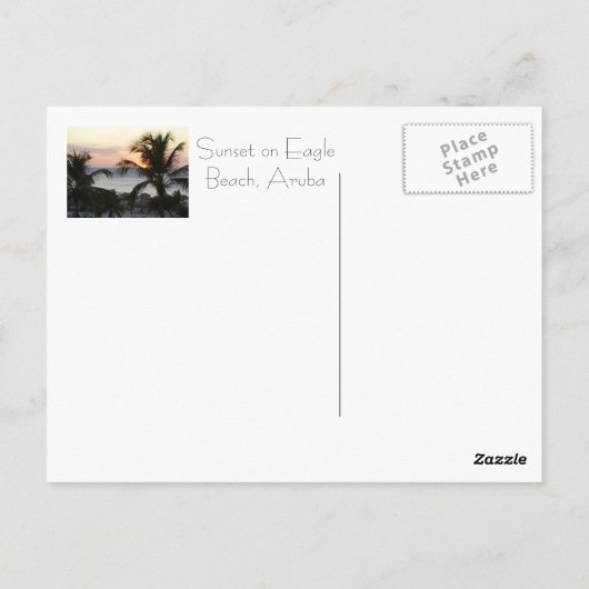 Eagle Beach Aruba Sunset Briefkaart (Achterkant)