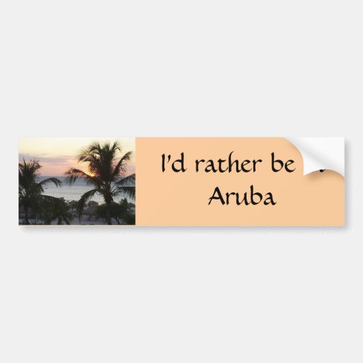 Eagle Beach Aruba Sunset Bumpersticker (Voorkant)