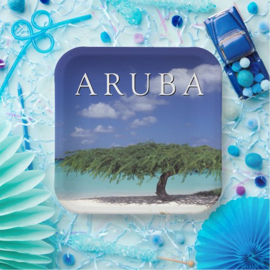 Eagle Beach | Caraïben, Aruba Papieren Bordje (Feest)