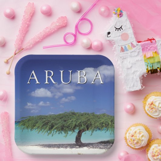 Eagle Beach | Caraïben, Aruba Papieren Bordje (Feest)