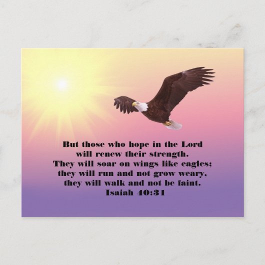 Eagle Bible Verse Hope and Sterke Briefkaart (Voorkant)