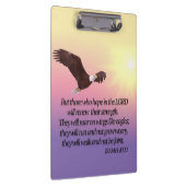 Eagle Bible Verse Yellow Pink Paars Klembord (Rechts)