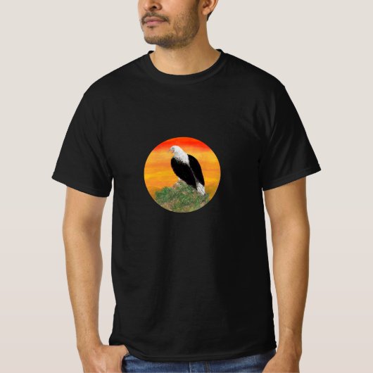 Eagle bij zonsondergang in het hart van de vrede t-shirt (Voorkant)