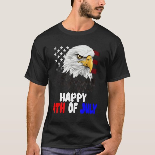 Eagle Bird 4th of July American Flag Veterans Memo T-shirt (Voorkant)
