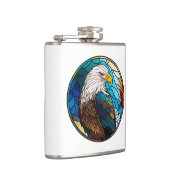 Eagle Bird Dierenportret Glas in lood Wildlife Heupfles (Rechts)