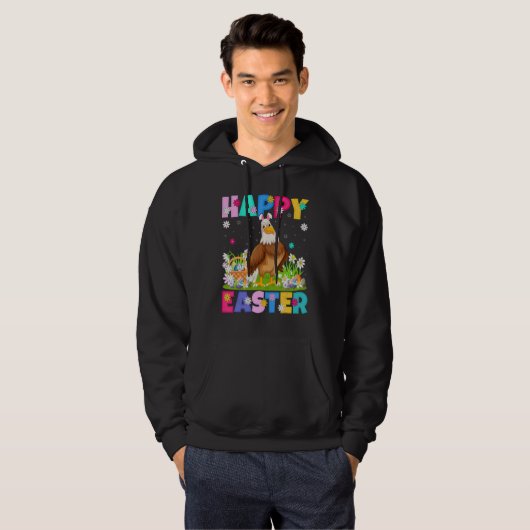 Eagle Bird Happy Paaster Bunny Eagle Easter Sunda Hoodie (Voorkant volledig)