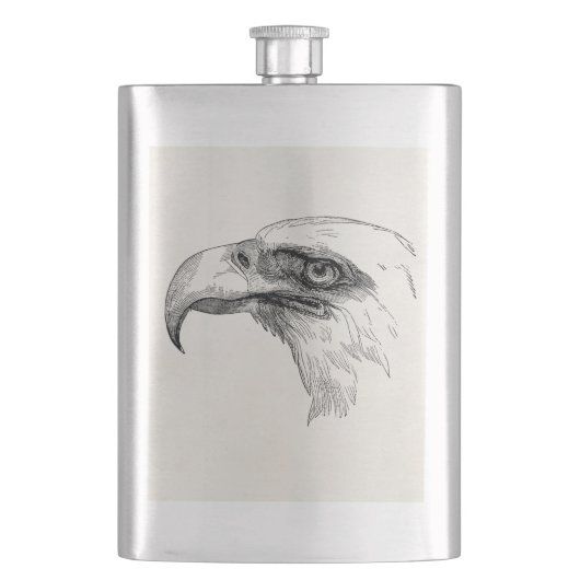 Eagle Bird Head, speciaal gepersonaliseerde Eagle Heupfles (Voorkant)