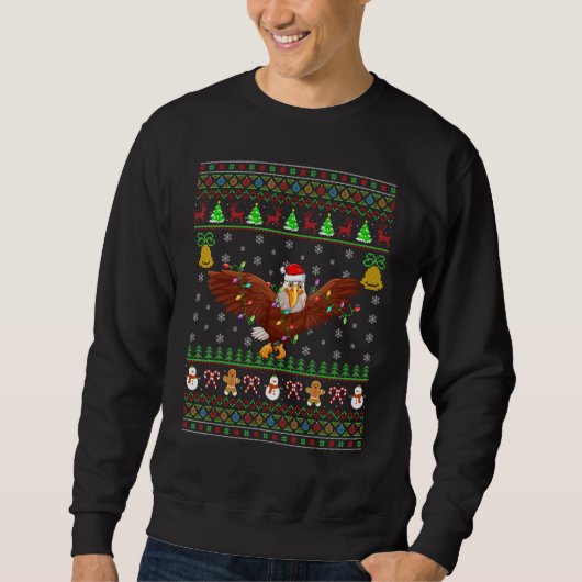 Eagle Bird Lighting Santa Bald Eagle Ugly Christus Trui (Voorkant)