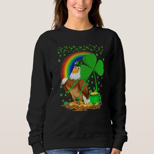 Eagle Bird Shamrock Rainbow Eagle St Patrick's Da Trui (Voorkant)