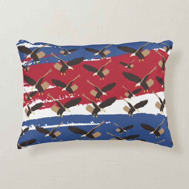 Eagle Bird USA Patriotic American Flag Accent Kussen (Voorkant)