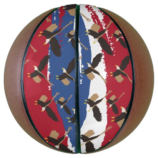 Eagle Bird USA Patriotic American Flag Basketbal (Verticaal)