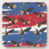 Eagle Bird USA Patriotic American Flag Bier Onderzetter (Voorkant)
