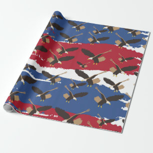 Eagle Bird USA Patriotic American Flag Cadeaupapier