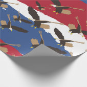 Eagle Bird USA Patriotic American Flag Cadeaupapier (Hoek)