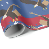 Eagle Bird USA Patriotic American Flag Cadeaupapier (Rol Hoek)