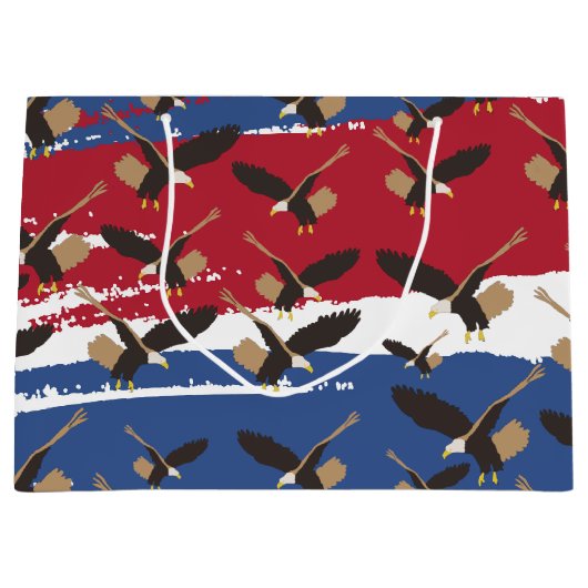 Eagle Bird USA Patriotic American Flag Groot Cadeauzakje (Voorkant)