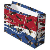 Eagle Bird USA Patriotic American Flag Groot Cadeauzakje (Voorkant Gekanteld)