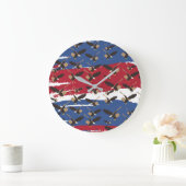 Eagle Bird USA Patriotic American Flag  Grote Klok (Huis)