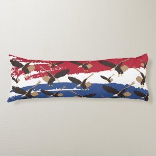 Eagle Bird USA Patriotic American Flag Lichaamskussen