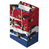 Eagle Bird USA Patriotic American Flag Medium Cadeauzakje (Achterkant Gekanteld)